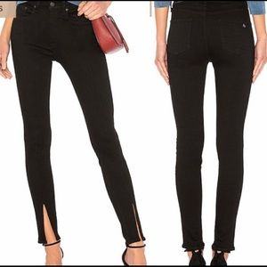 Rag & Bone Black Yuki Coal Bar High Rise Jeans